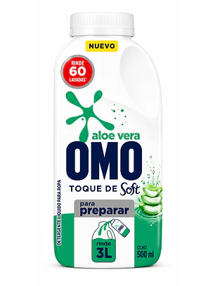 DETERGENTE LIQUIDO OMO DT DILUIR ALOE VERA 500 ML 