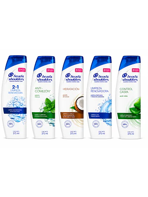 SHAMPOO HEAD SHOULDERS 375 ml (12U)