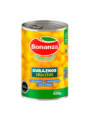 DURAZNO CUBITO BONANZA 820G 