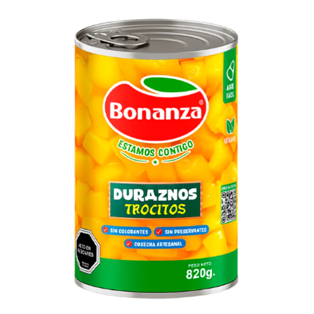 DURAZNO CUBITO BONANZA 820G  1
