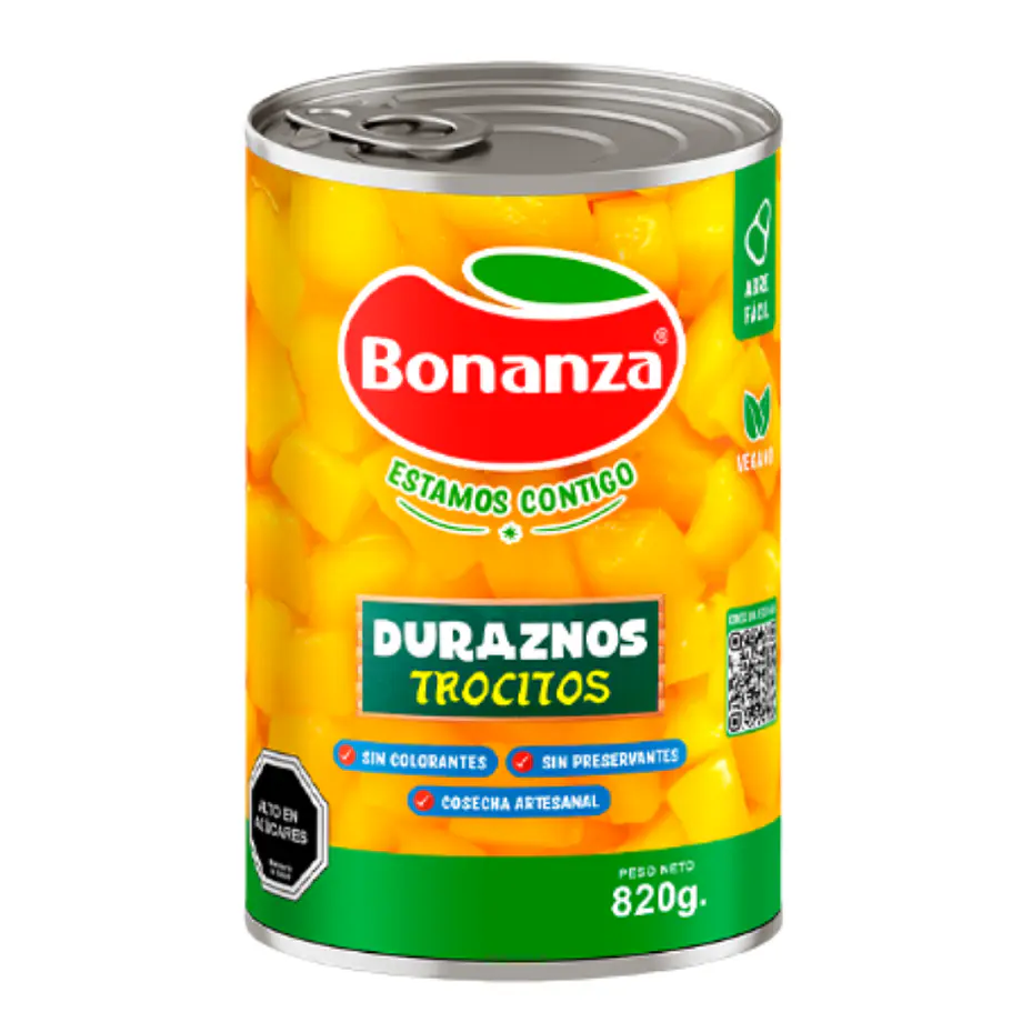 DURAZNO CUBITO BONANZA 820G  1