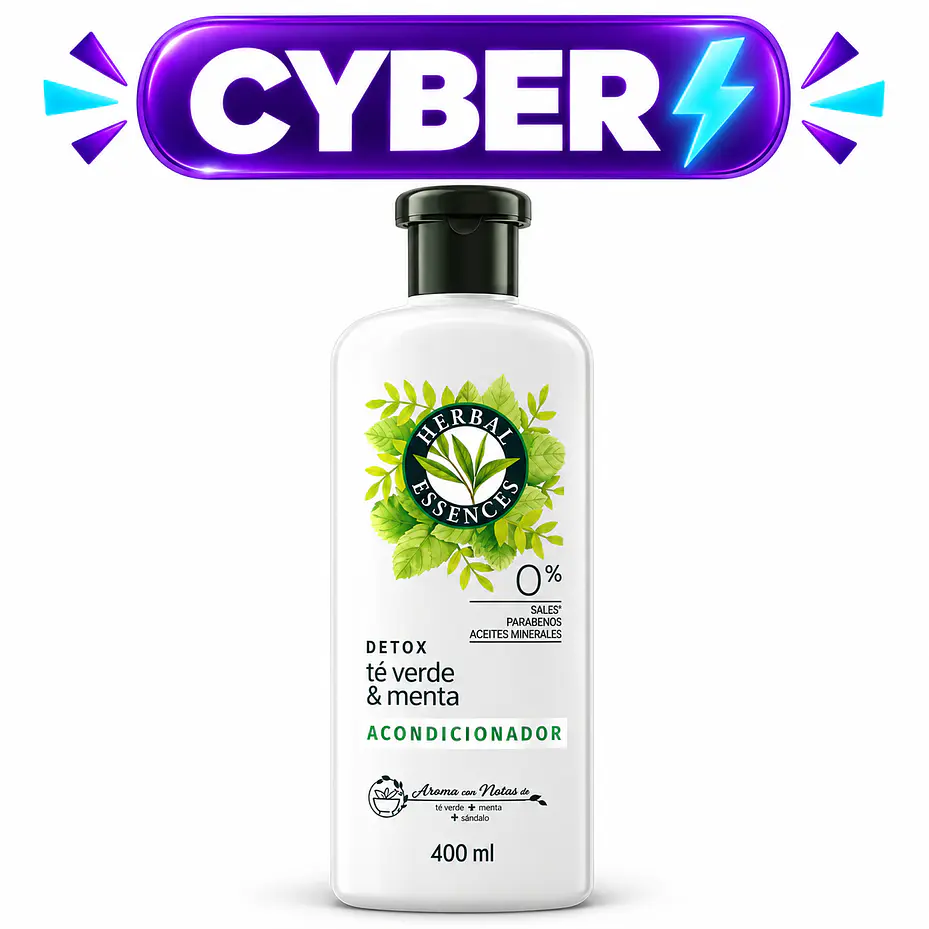 ACONDICIONADOR HERBAL ESSENCES DETOX TE VERDE Y MENTA 400ML 1