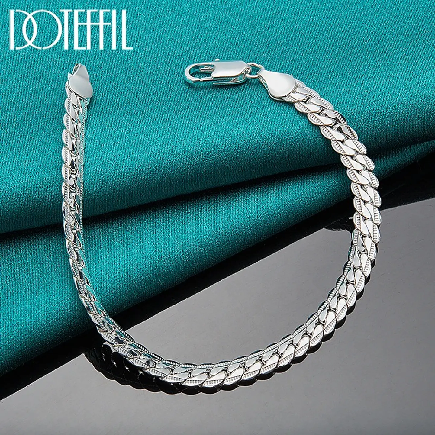 Pulsera Diseño Trenza 6 Mm Estilo Plata 925 Calidad Premium 3