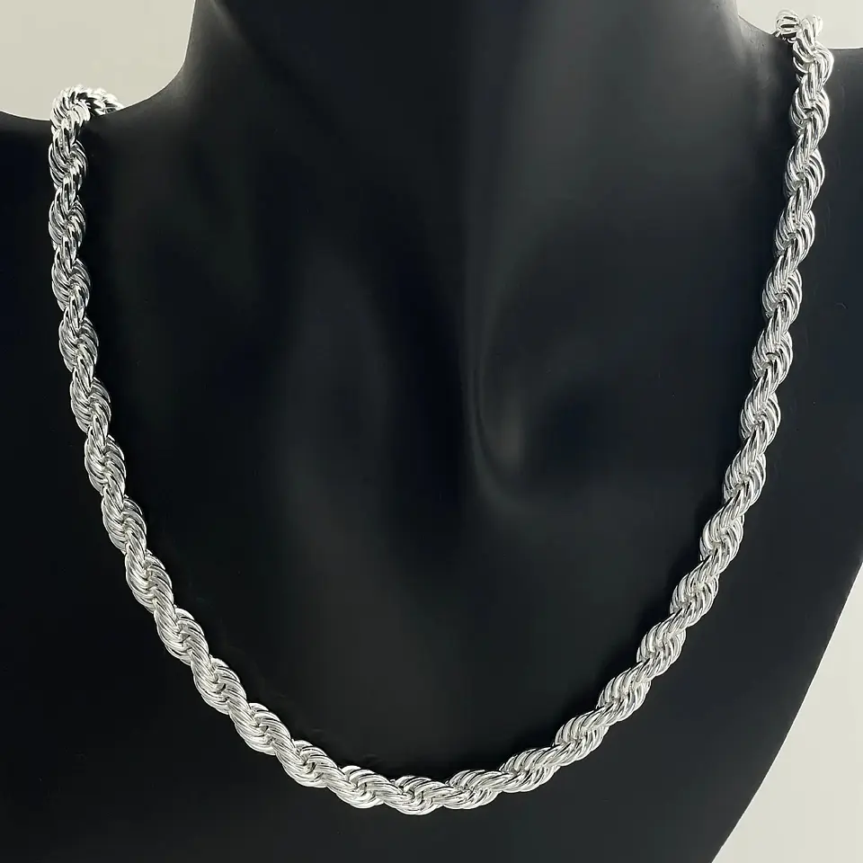 Collar Estilo Plata 925 Diseño Tourbillon 8 Mm 2