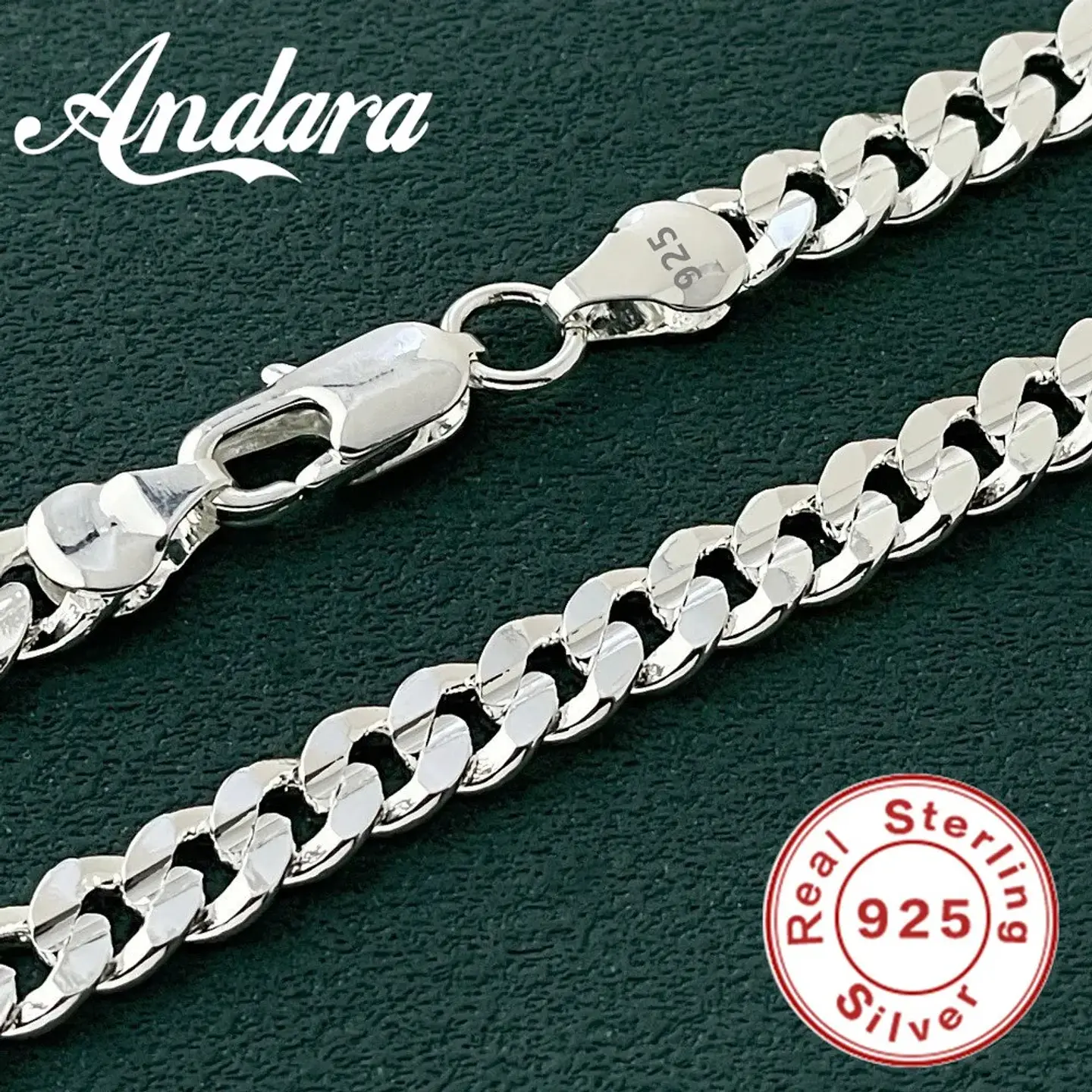 Pack Cadena Y Pulsera 8mm Estilo Plata 925 Calidad Premium 4