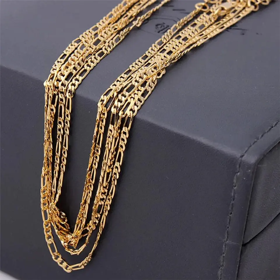 Cadena Bañada En Oro 18k Diseño Eslabón 4 Mm 4