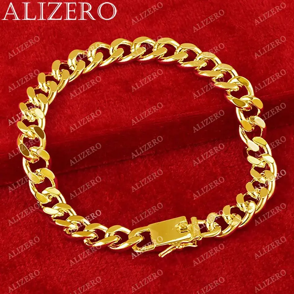 Pulsera Ancha 10mm Bañada en Oro 18k con Broche 3