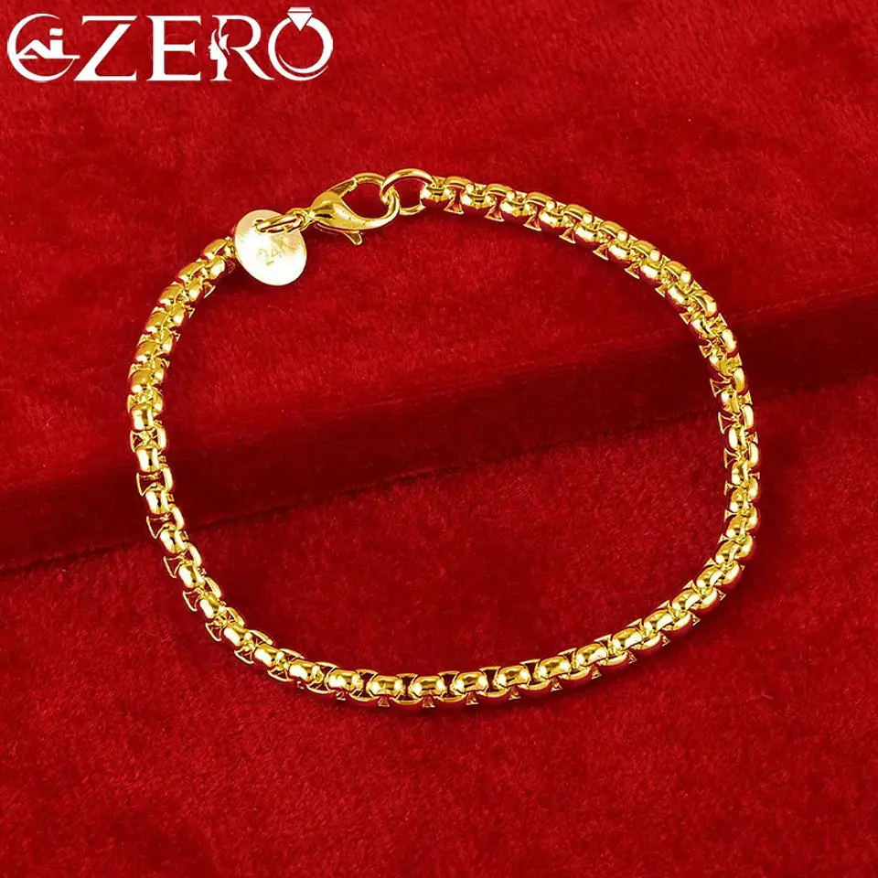 Pulsera 4mm Bañada En Oro 18k Diseño Tourbillon 2