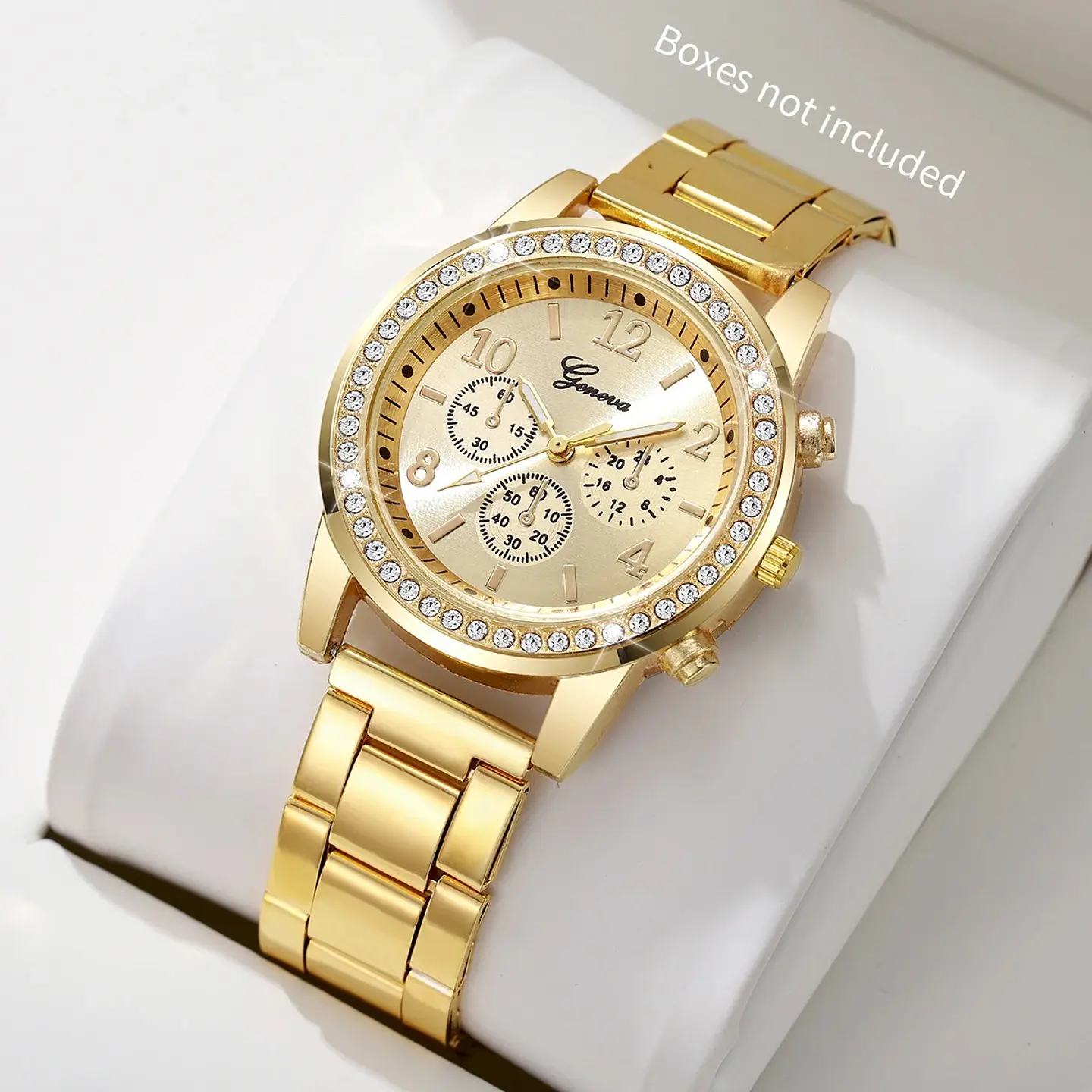 Reloj Geneva Mujer Diseño Dorado Diamante 3