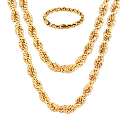 Pack Collar y Pulsera Tourbillon enchapado oro 18k Calidad