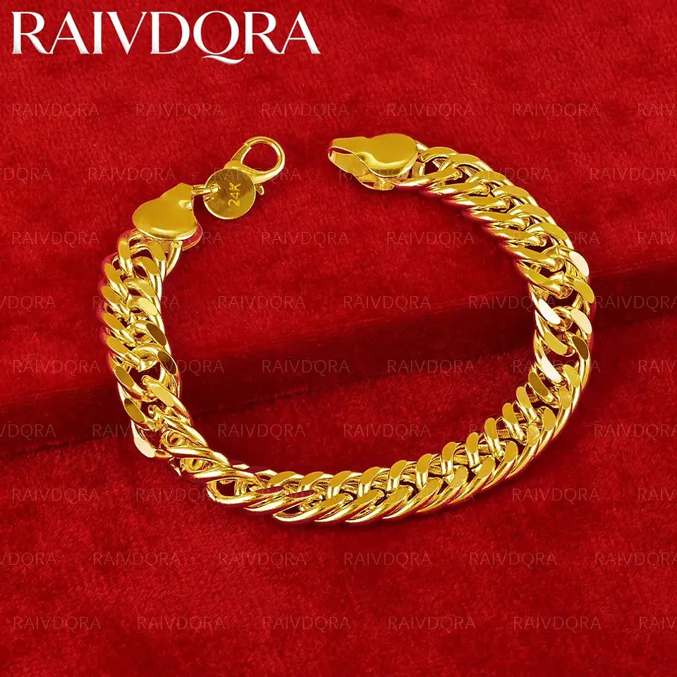 Pulsera Eslabón Plano Chapada Oro 18k Calidad Premium 2