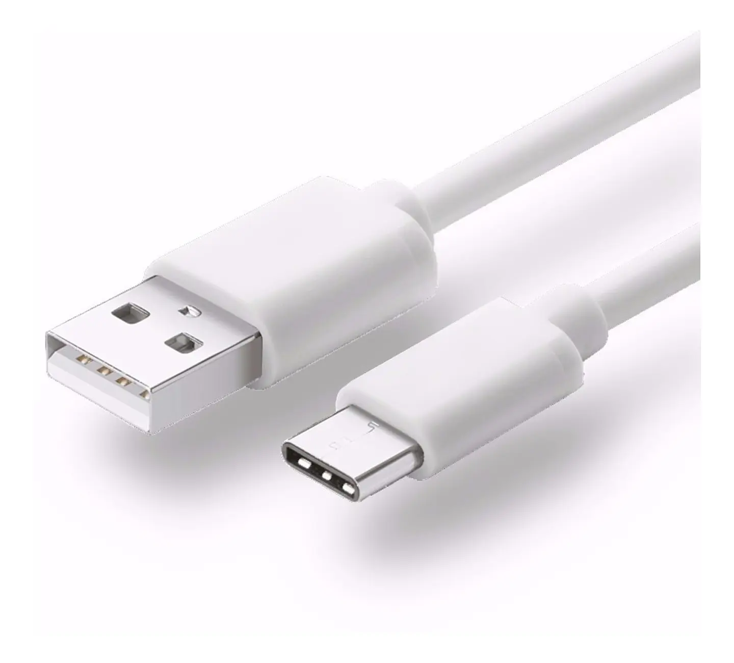 Cable Carga Rápida USB Tipo C 1m Blanco Conector Reforzado 2