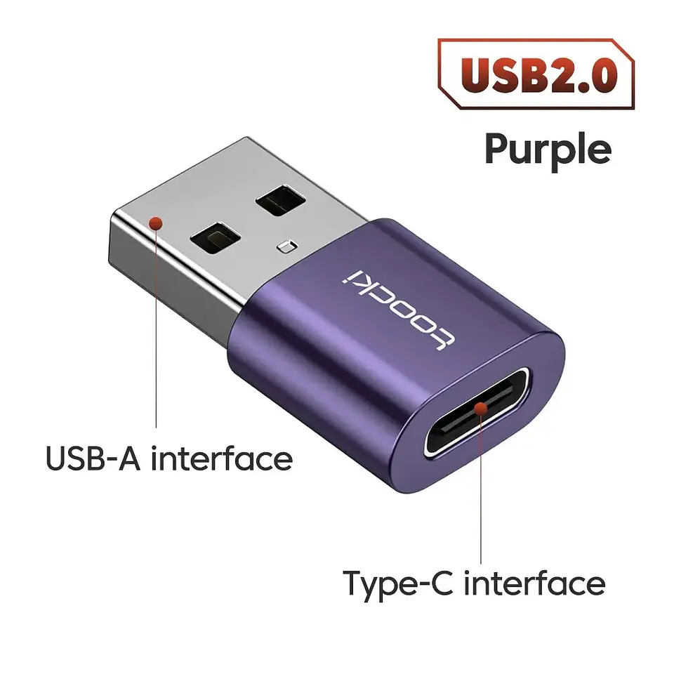Adaptador Convertidor Tipo C A Usb Macho 10a Otg Color Negro 1