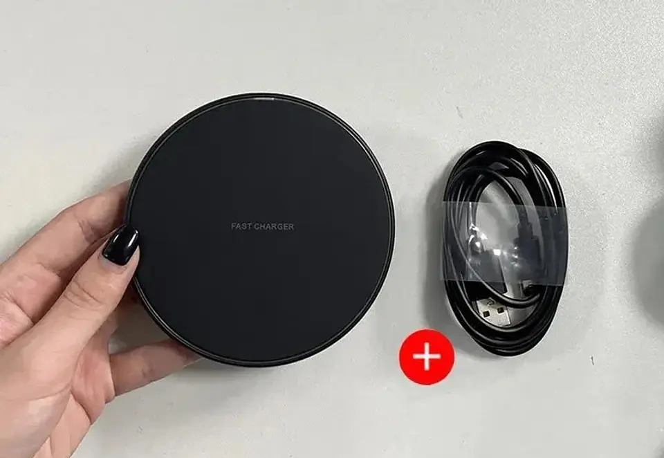 Cargador Inalámbrico Plataforma Para Samsung iPhone Xiaomi Negro 2