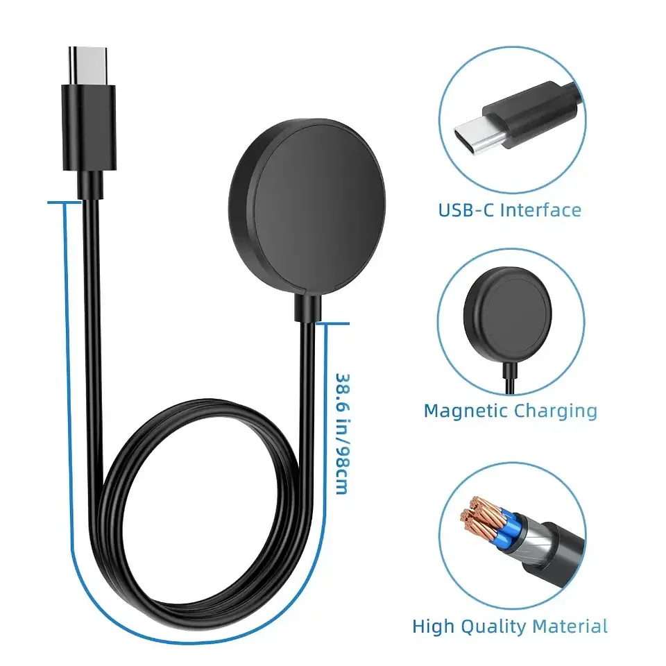 Cargador Usb Compatible Samsung Galaxy Watch Active Negro 7