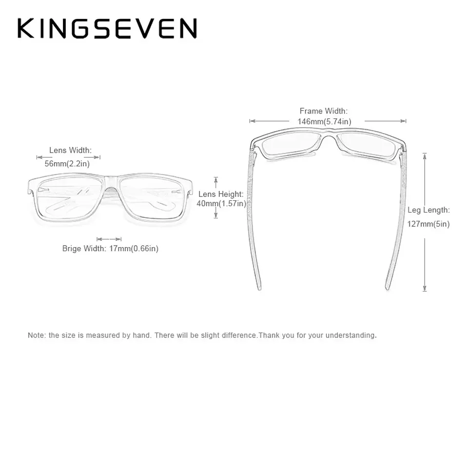 Lente Kingseven Polarizados Protección Uv400 Diseño Madera Gris Negro Madera 3