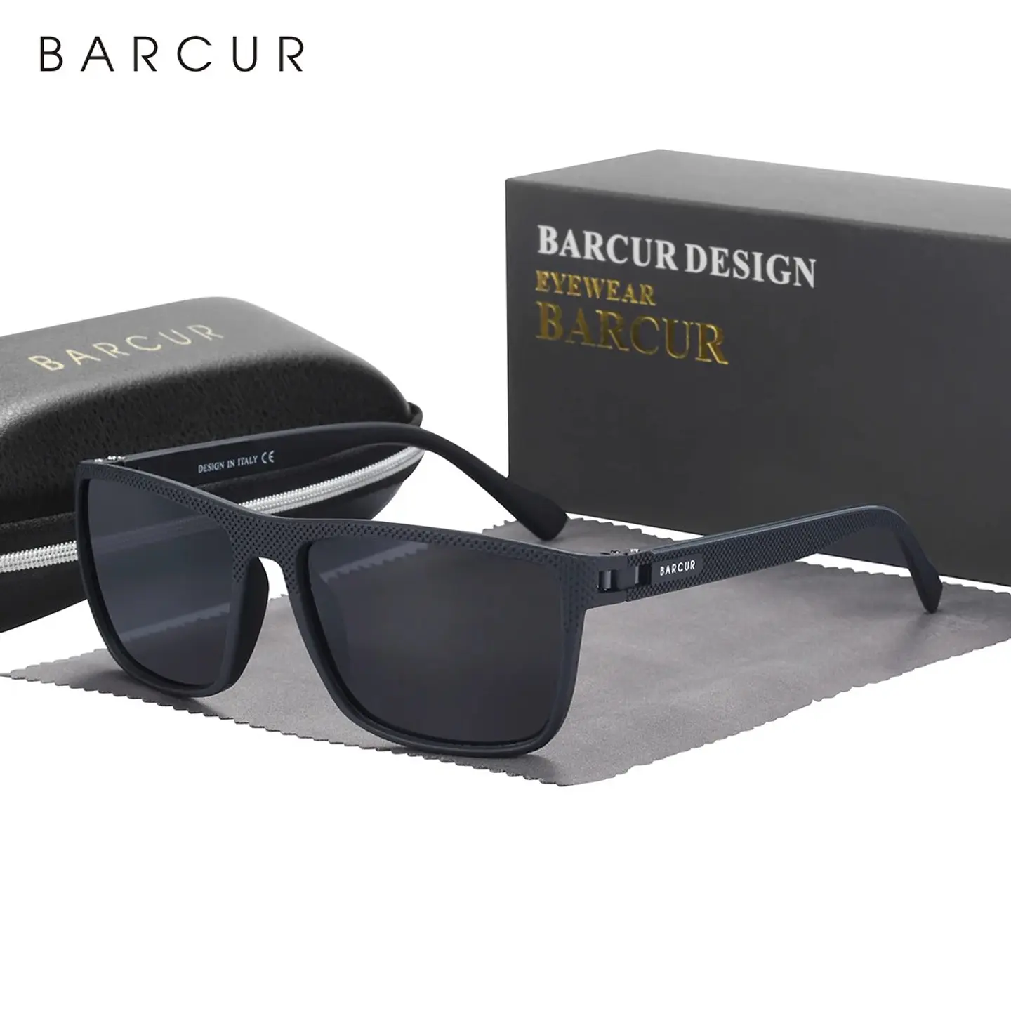 Lentes De Sol Barcur Cuadrados Polarizados Filtro Uv400 Océano Negro 3