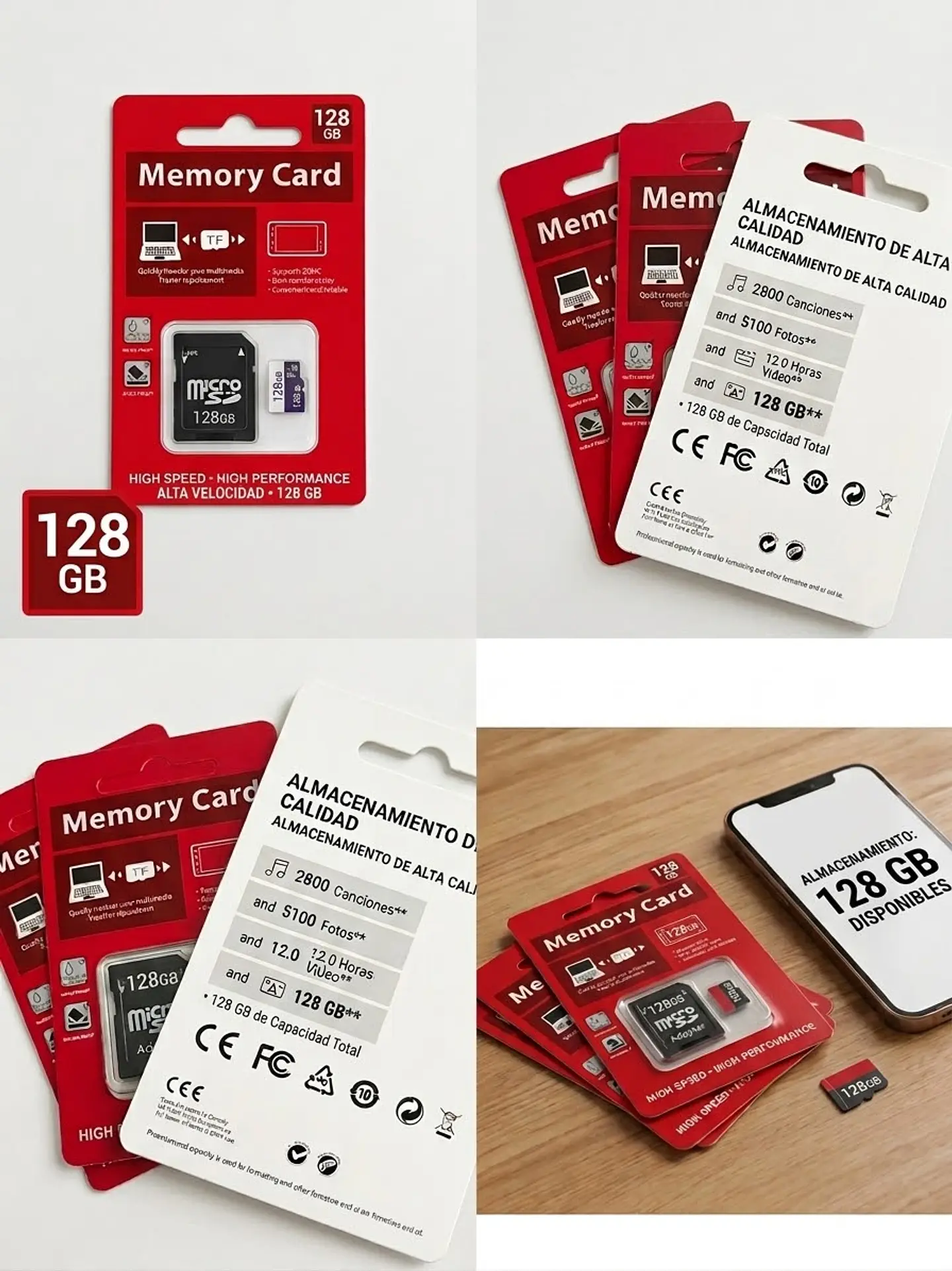 Tarjeta De Memoria Generica 128gb Con Adaptador 1