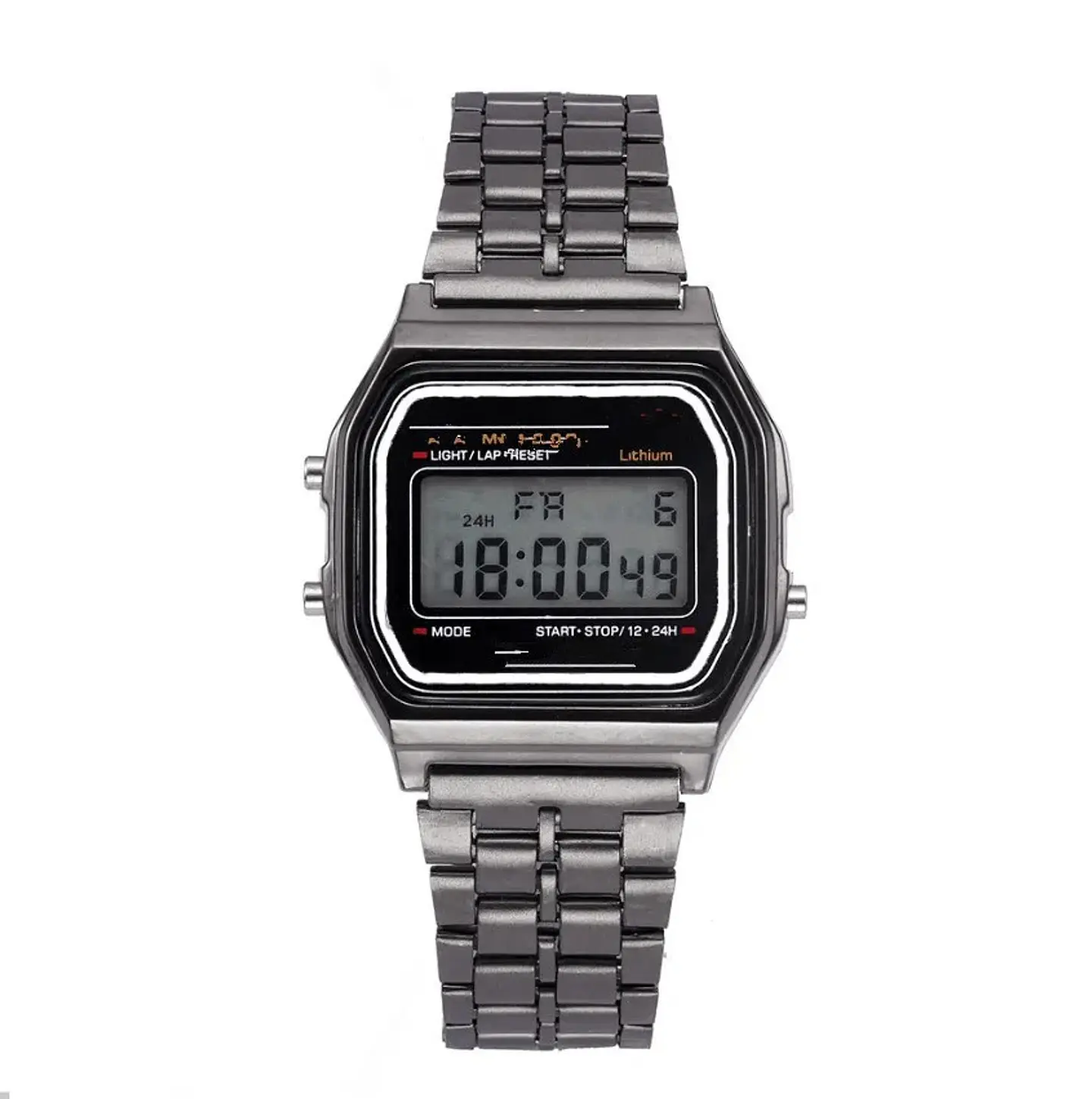 Reloj Digital Unisex Vintage Steel Plateado 3