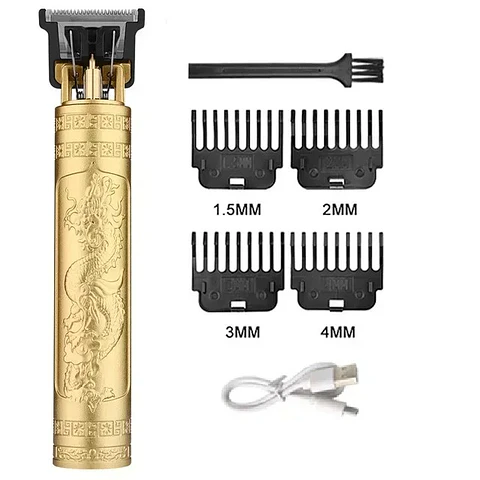 Cortadora De Cabello Vintage T9 Dorada Inalámbrica Portátil