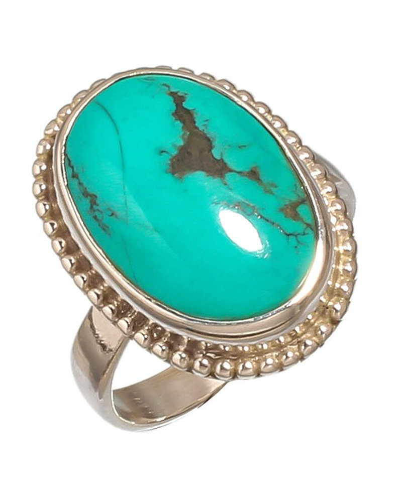 ANILLO DE PLATA 925 CON PIEDRA NATURAL TURQUESA  NUMERO 18 
