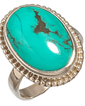 ANILLO DE PLATA 925 CON PIEDRA NATURAL TURQUESA  NUMERO 18 
