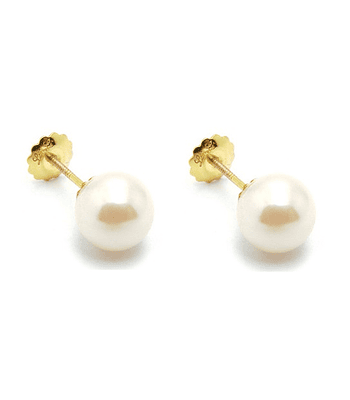 AROS DE PLATA 925 CON PERLAS CULTIVADAS REDONDAS DE 8 MM 