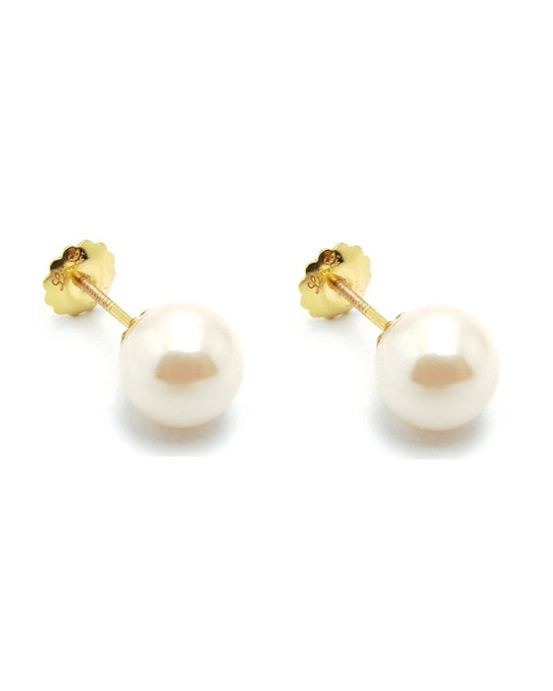 AROS DE PLATA 925 CON PERLAS CULTIVADAS REDONDAS DE 8 MM 