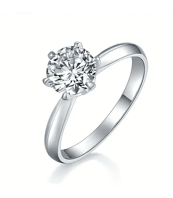 ANILLO DE PLATA 925 CON  DIAMANTE MOISSANITA  NUMERO 15 ANILLERO NACIONAL 