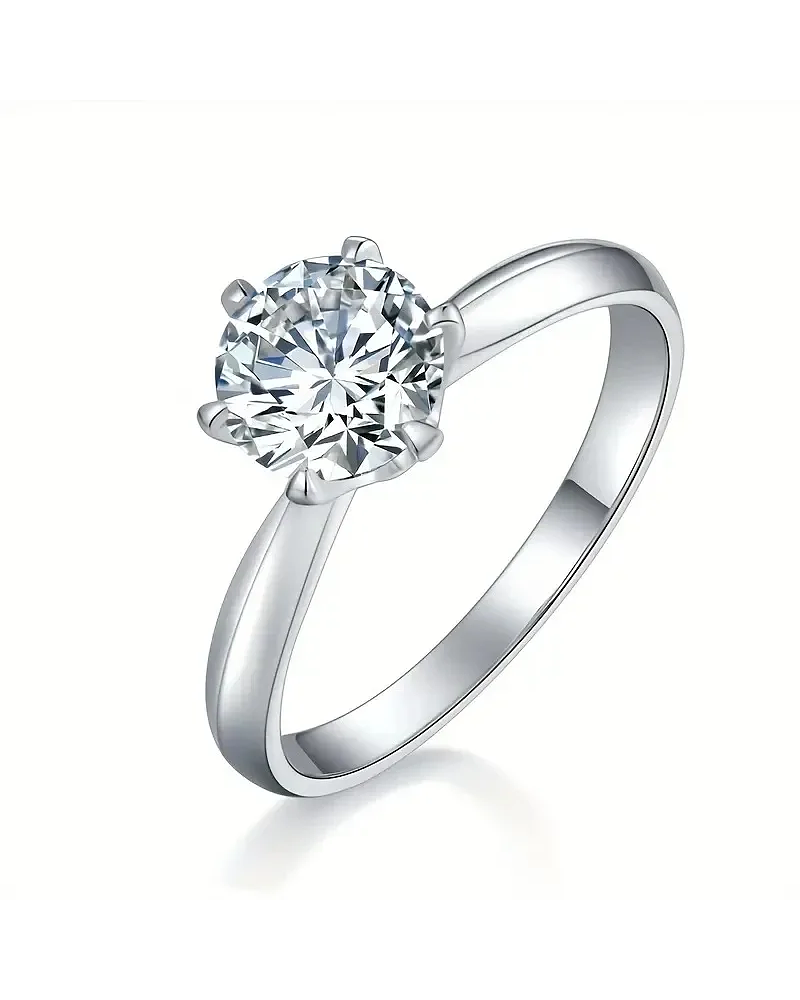 ANILLO DE PLATA 925 CON  DIAMANTE MOISSANITA  NUMERO 15 ANILLERO NACIONAL 