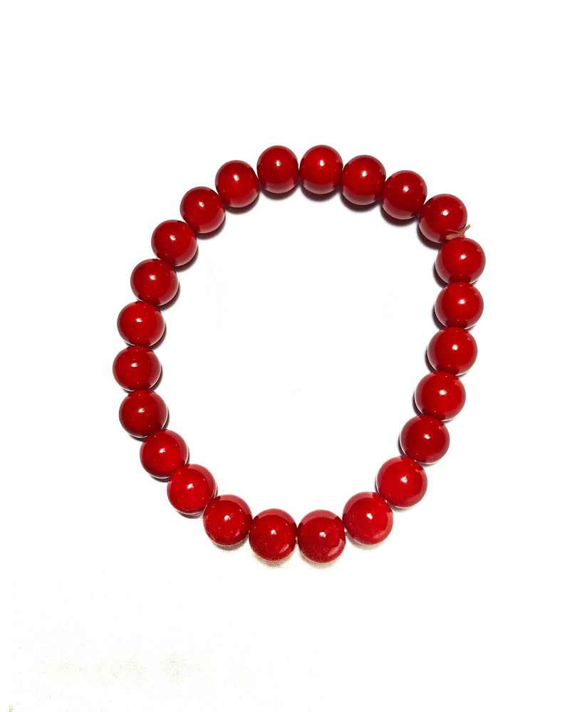 PULSERA DE CORAL ROJO  100%   NATURAL  GENUINO  NO IMITACION AMULETO DE PROTECCION ENERGETICA 
