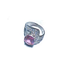 ANILLO DE PLATA SOLIDA 925  CON TOPACIO ROSADO   NUMERO 16 ANILLERO NACIONAL