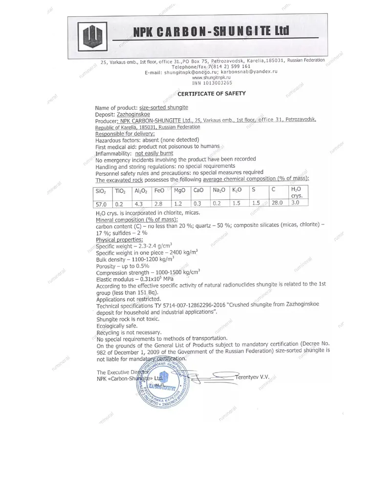 COLANTE DE SHUNGITA GENUINA DE KARELIA RUSIA  