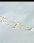 COLLAR FINO DE ORO 18K CON PERLAS CULTIVADAS DE 5 MM 