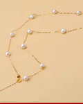 COLLAR FINO DE ORO 18K CON PERLAS CULTIVADAS DE 5 MM 
