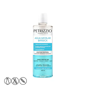 LIMPIADOR FACIAL PETRIZZIO AGUA MICELAR BIFASICA 