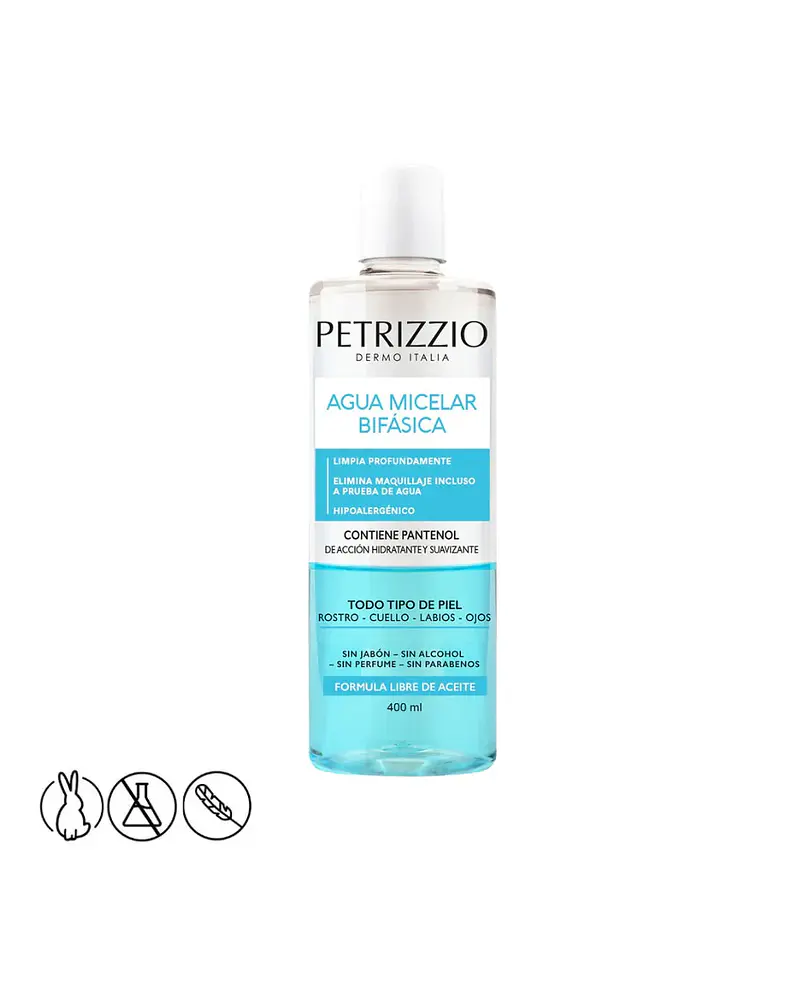 LIMPIADOR FACIAL PETRIZZIO AGUA MICELAR BIFASICA 