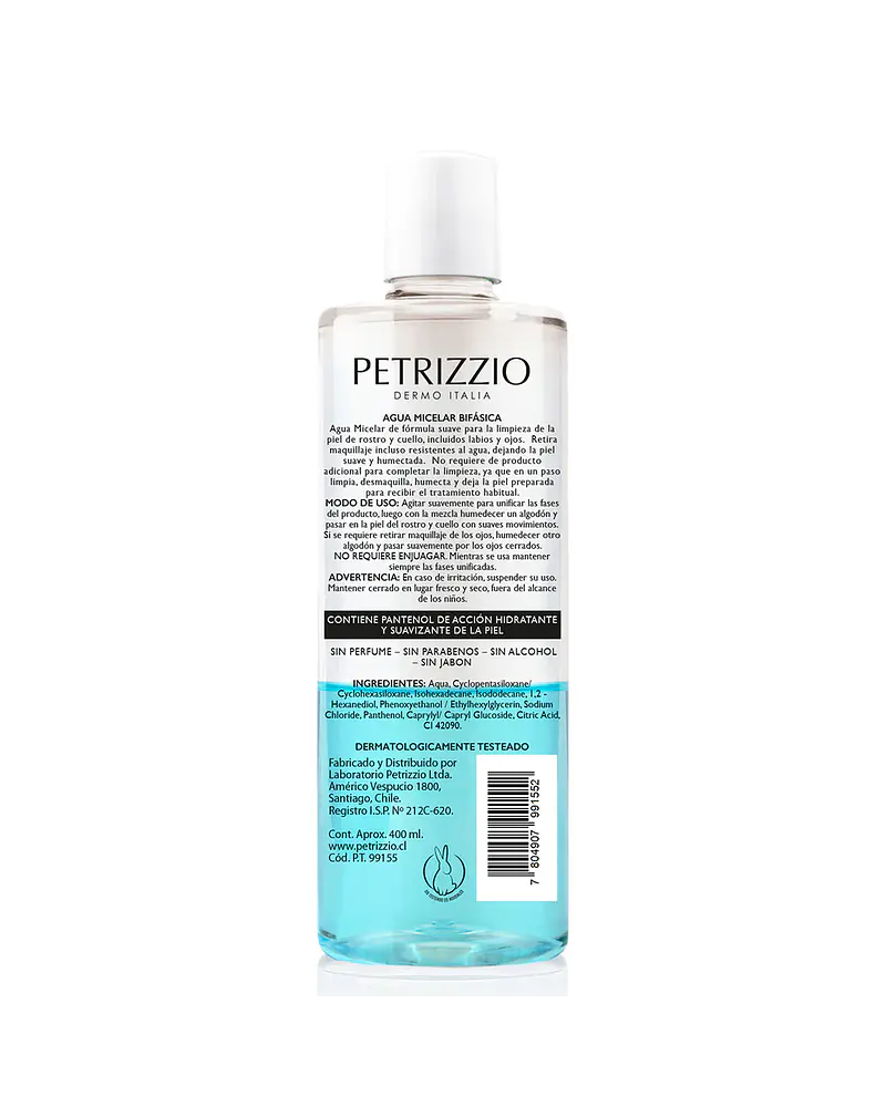 LIMPIADOR FACIAL PETRIZZIO AGUA MICELAR BIFASICA 