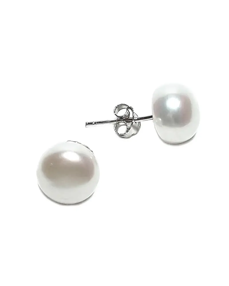 AROS  DE PERLAS NATURALES DE LOS MARES DEL SUR  10 MM ENGARZADO EN PLATA 