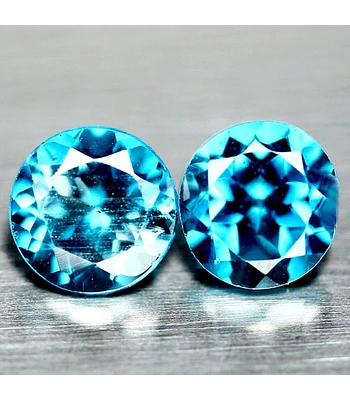PAR DE TOPACION NATURALES LONDON BLUE   2.6 CT 