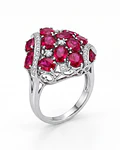 ANILLO DE PLATA RODINADA CON RUBY NATURALES 100%  NUMEREO 14 ANILLERO NACIONAL  