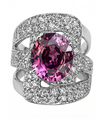 ANILLO DE PLATA SOLIDA 925  CON TOPACIO ROSADO   NUMERO 16 ANILLERO NACIONAL