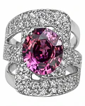 ANILLO DE PLATA SOLIDA 925  CON TOPACIO ROSADO   NUMERO 16 ANILLERO NACIONAL