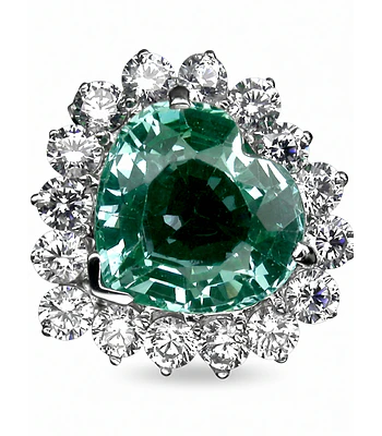 ANILLO DE PLATA CON TURMALINA Y CIRCONES  NUMERO 18   ANILLERO NACIONAL