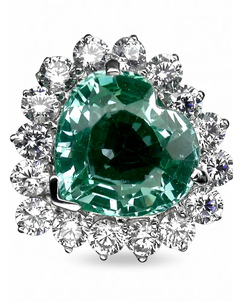 ANILLO DE PLATA CON TURMALINA Y CIRCONES  NUMERO 18   ANILLERO NACIONAL