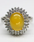 ANILLO DE PLATA CON CIRCONES BLANCOS Y UN OPALO AUSTRALIANO NATURAL 100%  N° 16 