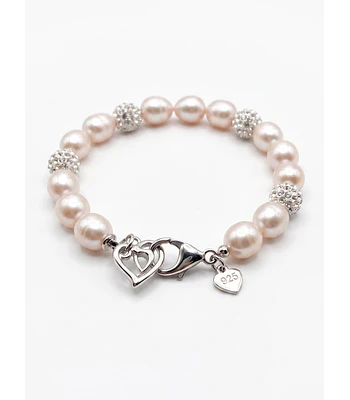 PULSERA DE PERLAS CULTIVADAS  19 CM  BROCHE DE PLATA 