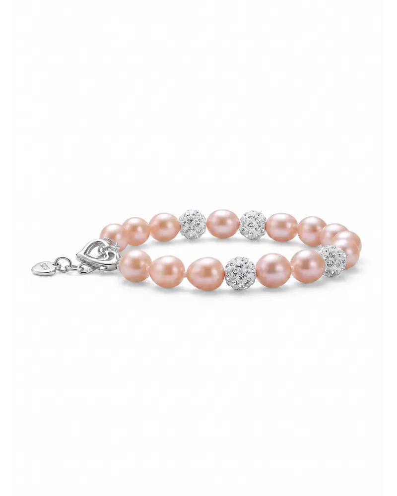 PULSERA DE PERLAS CULTIVADAS  19 CM  BROCHE DE PLATA 