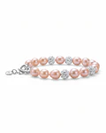 PULSERA DE PERLAS CULTIVADAS  19 CM  BROCHE DE PLATA 