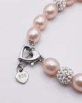 PULSERA DE PERLAS CULTIVADAS  19 CM  BROCHE DE PLATA 